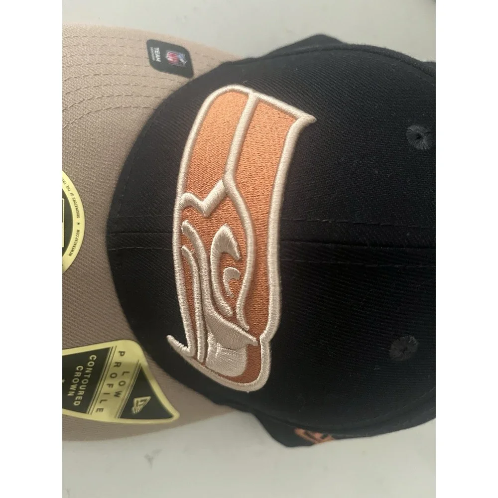 Seattle Seahawks New Era 59FIFTY Sz 7 3/4 Navy Hat With 40 Seasons Patch‎